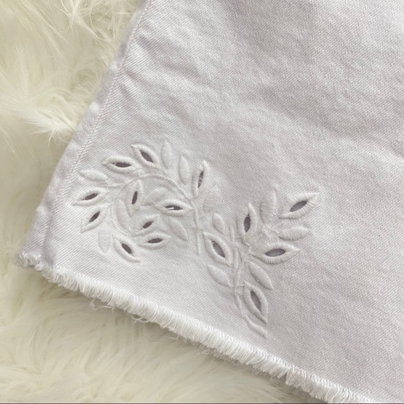 Frame Le Mini Foliage Embroidered Denim Skirt 28 - Picture 5 of 7